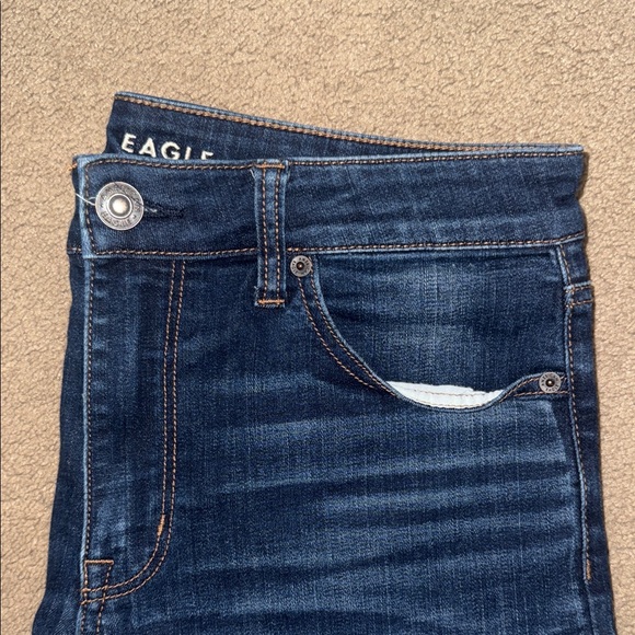 American Eagle Outfitters Dark Blue Jean Shorts - Picture 7 of 9